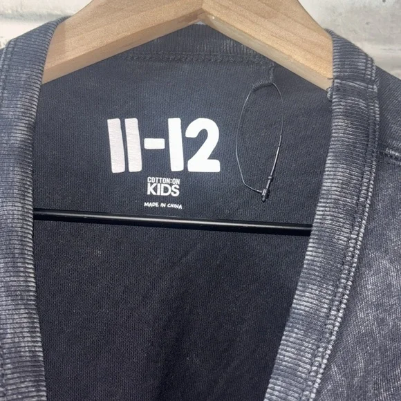 NWOT Cotton On Washed Black Tee with Basketball Embroidered Graphic, Size 11/12 - Picture 3 of 7